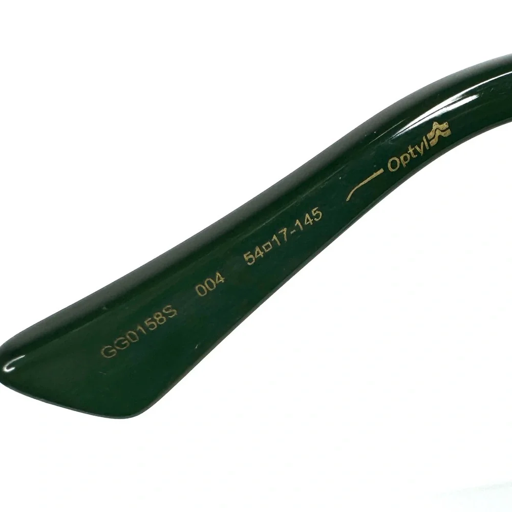 GUCCI Square Sunglasses NEW Black Red Green GG0158S 004 54 Made In Italy - Picture 13 of 16